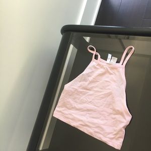 light pink halter crop top